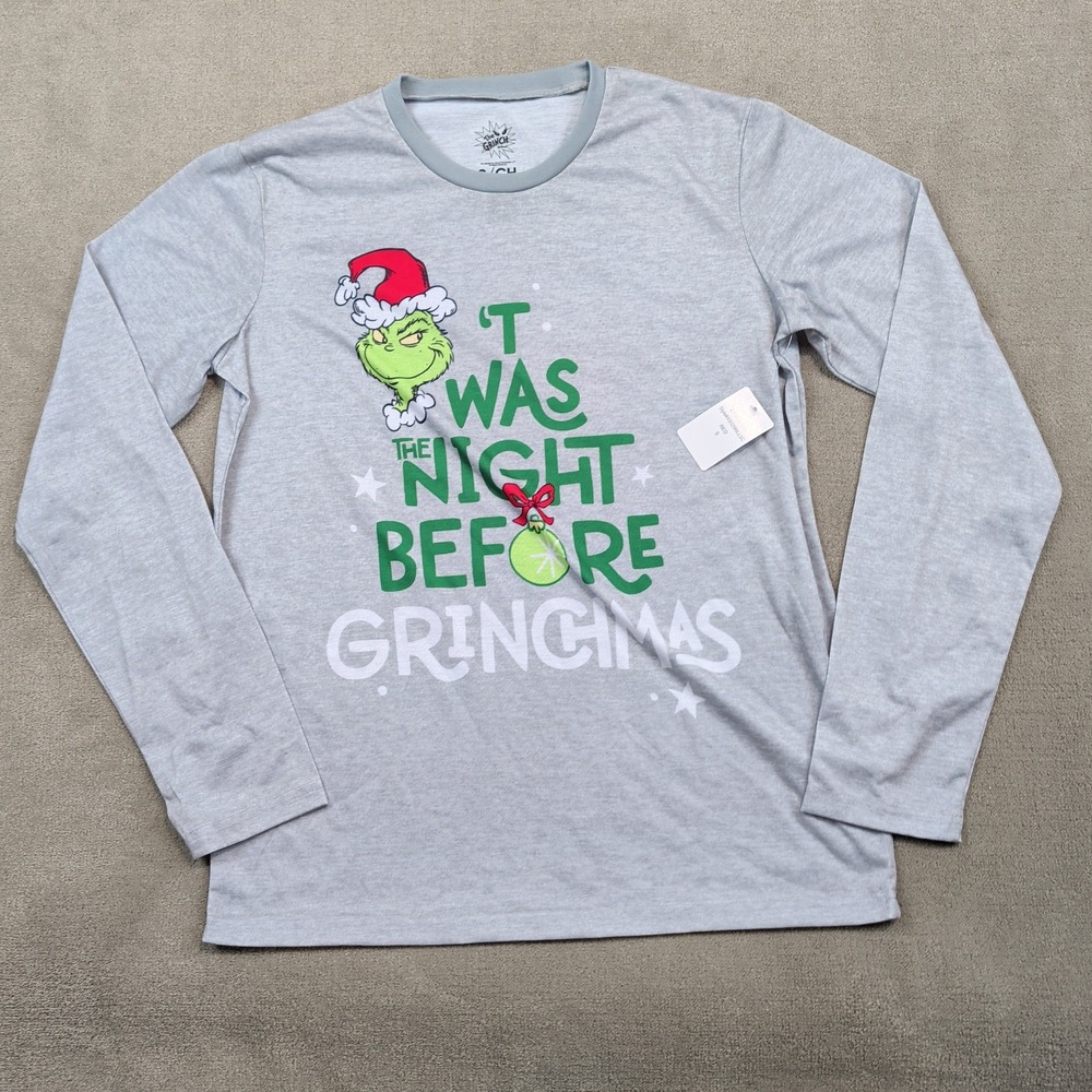 Briefly Stated The Grinch Christmas Long Sleeve Shirt S Gray Grinchmas Holiday